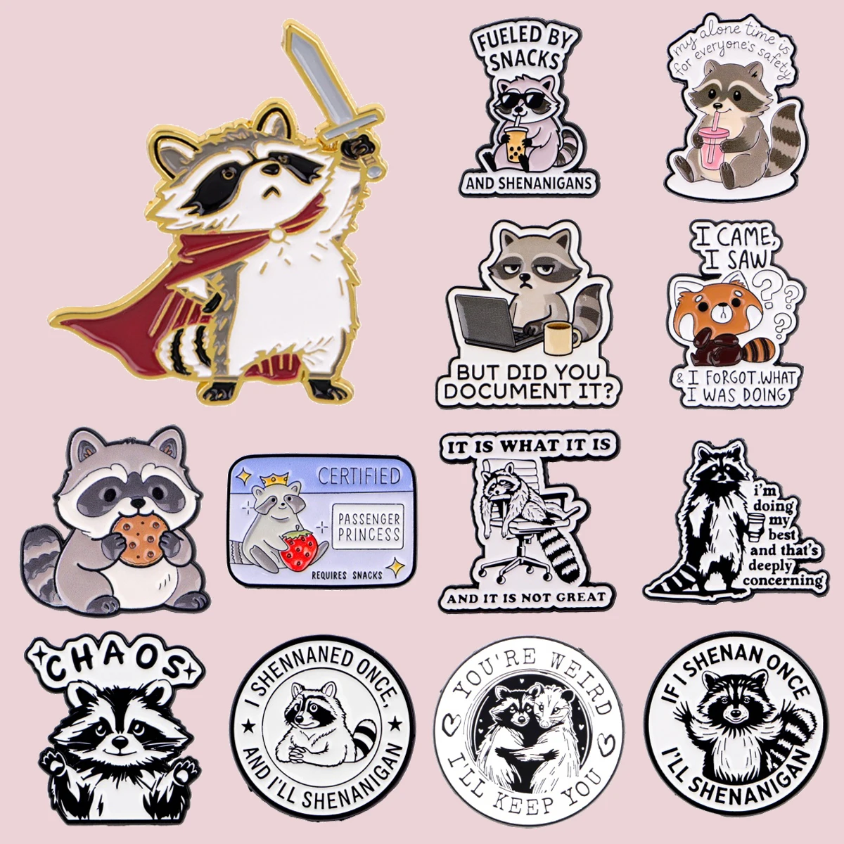 Cute Raccoon Enamel Pins Funny Cartoon Animal Lapel Pins Badge on Backpack Costume Accessories Fashion Jewelry Gifts
Cute Raccoon Enamel Pins Funny Cartoon Animal Lapel Pins Badge on Backpack Costume Accessories Fashion Jewelry Gifts