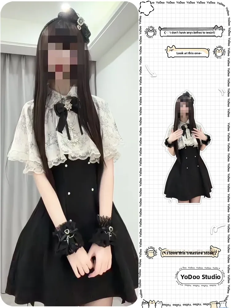 Sweet Japanese Style Removable Print Shoulder Short Sleeve Dress Spring Summer Cute Knot Cloak Dress Set Women's Fa...
Sweet Japanese Style Removable Print Shoulder Short Sleeve Dress Spring Summer Cute Knot Cloak Dress Set Women's Fa...