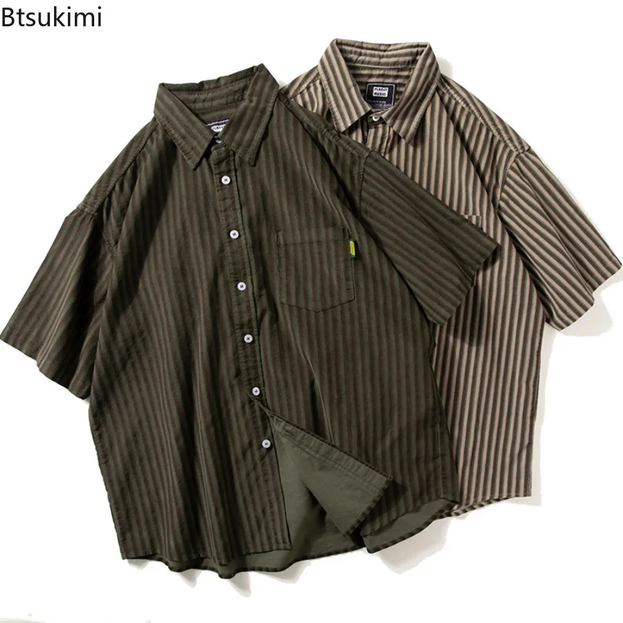 New Men's Retro Stripes Casual Short Sleeve Shirt Summe Design Sensation Niche R Trend Japanese Loose Fit Polyester Fiber Top
New Men's Retro Stripes Casual Short Sleeve Shirt Summe Design Sensation Niche R Trend Japanese Loose Fit Polyester Fiber Top