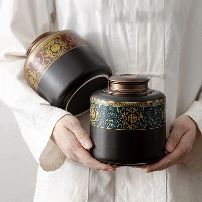 Medium Large Ceramic Sealed Tea Organizer Chinese Gilt Floral Craft Tea Storage Coffee Table Spiral Double Cover Tea Container
Medium Large Ceramic Sealed Tea Organizer Chinese Gilt Floral Craft Tea Storage Coffee Table Spiral Double Cover Tea Container