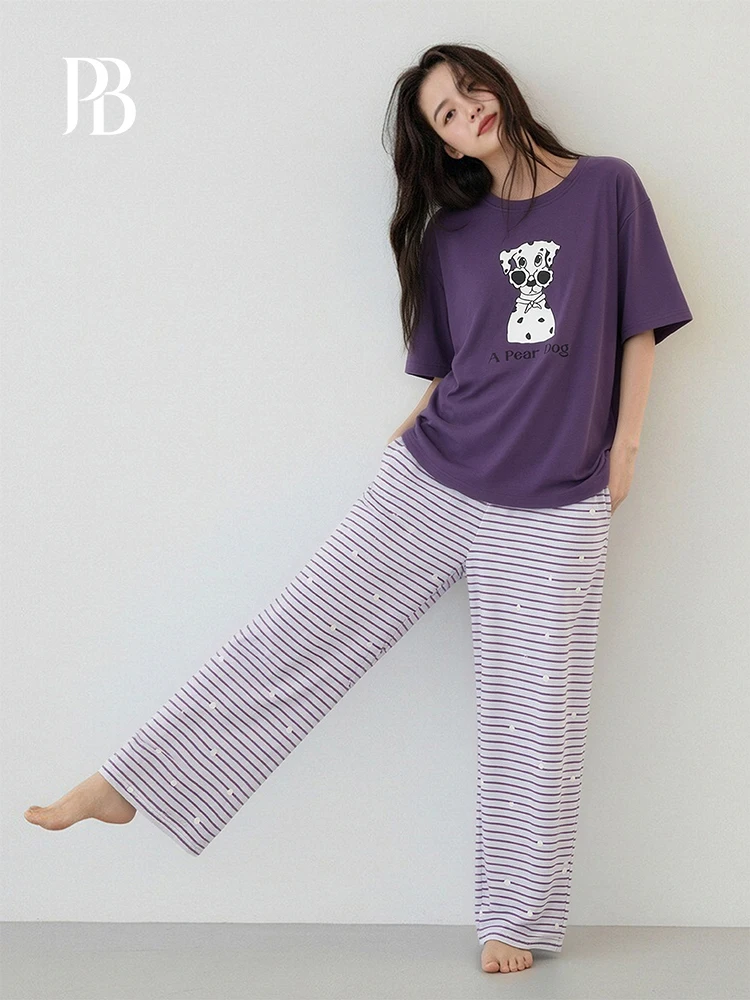 Lightweight Short Sleeve round Neck Sleepwear Women's Summer Cool Feeling Lyocell Cotton Home Clothes Purple Polka Dot Dog De...
Lightweight Short Sleeve round Neck Sleepwear Women's Summer Cool Feeling Lyocell Cotton Home Clothes Purple Polka Dot Dog De...