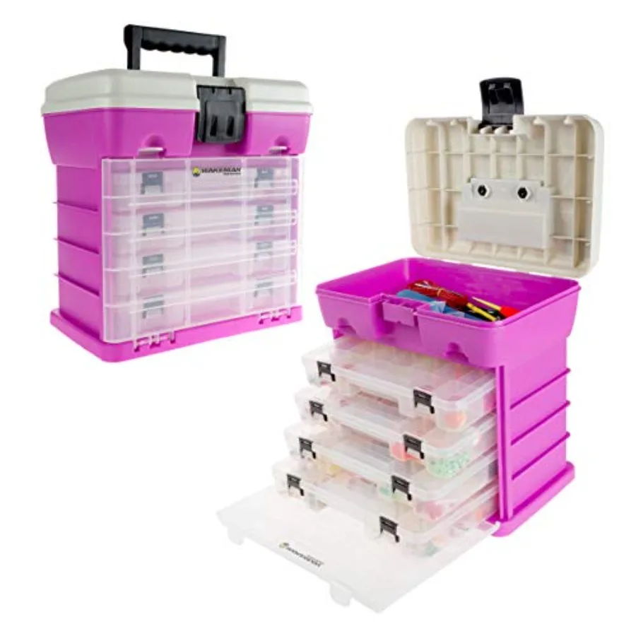 Storage Tool Box Organizer - Utility Box with 4 Drawers and 19 Compartments for Camping Supplies and Fishing Tackle by Outdoors
Storage Tool Box Organizer - Utility Box with 4 Drawers and 19 Compartments for Camping Supplies and Fishing Tackle by Outdoors
