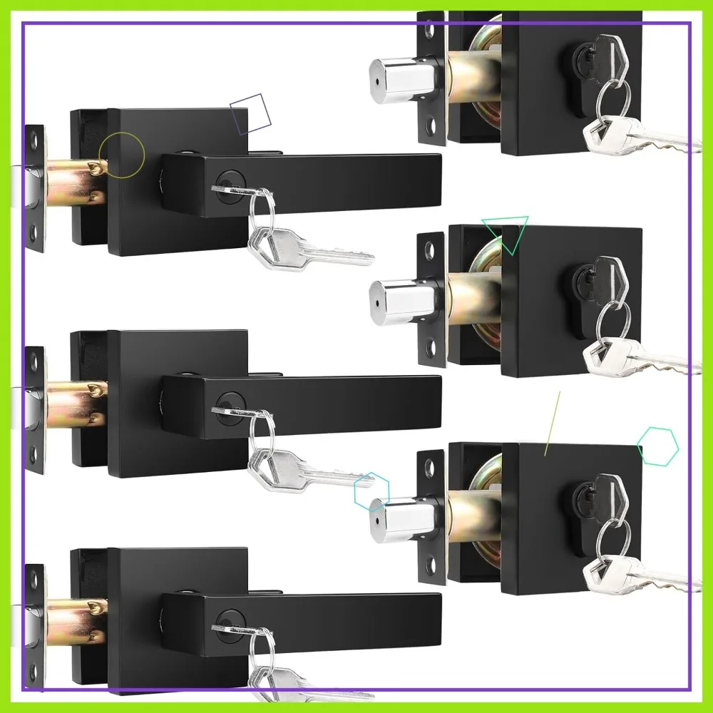 3-Pack Heavy Duty Exterior Door Lock Set with Deadbolt, Keyed Alike Knob and Lever, Matte Black Finish
3-Pack Heavy Duty Exterior Door Lock Set with Deadbolt, Keyed Alike Knob and Lever, Matte Black Finish