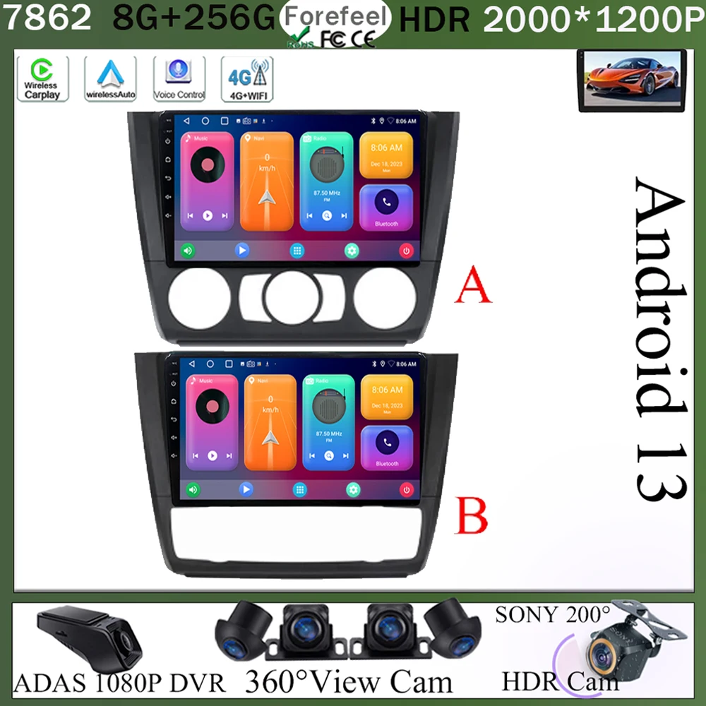 For BMW Serie 1 E88 E82 E81 E87 2004 -201 Stereo Android Car Multimedia Player Screen Navigation GPS Carplay 5G Wifi BT NO 2 DIN
For BMW Serie 1 E88 E82 E81 E87 2004 -201 Stereo Android Car Multimedia Player Screen Navigation GPS Carplay 5G Wifi BT NO 2 DIN