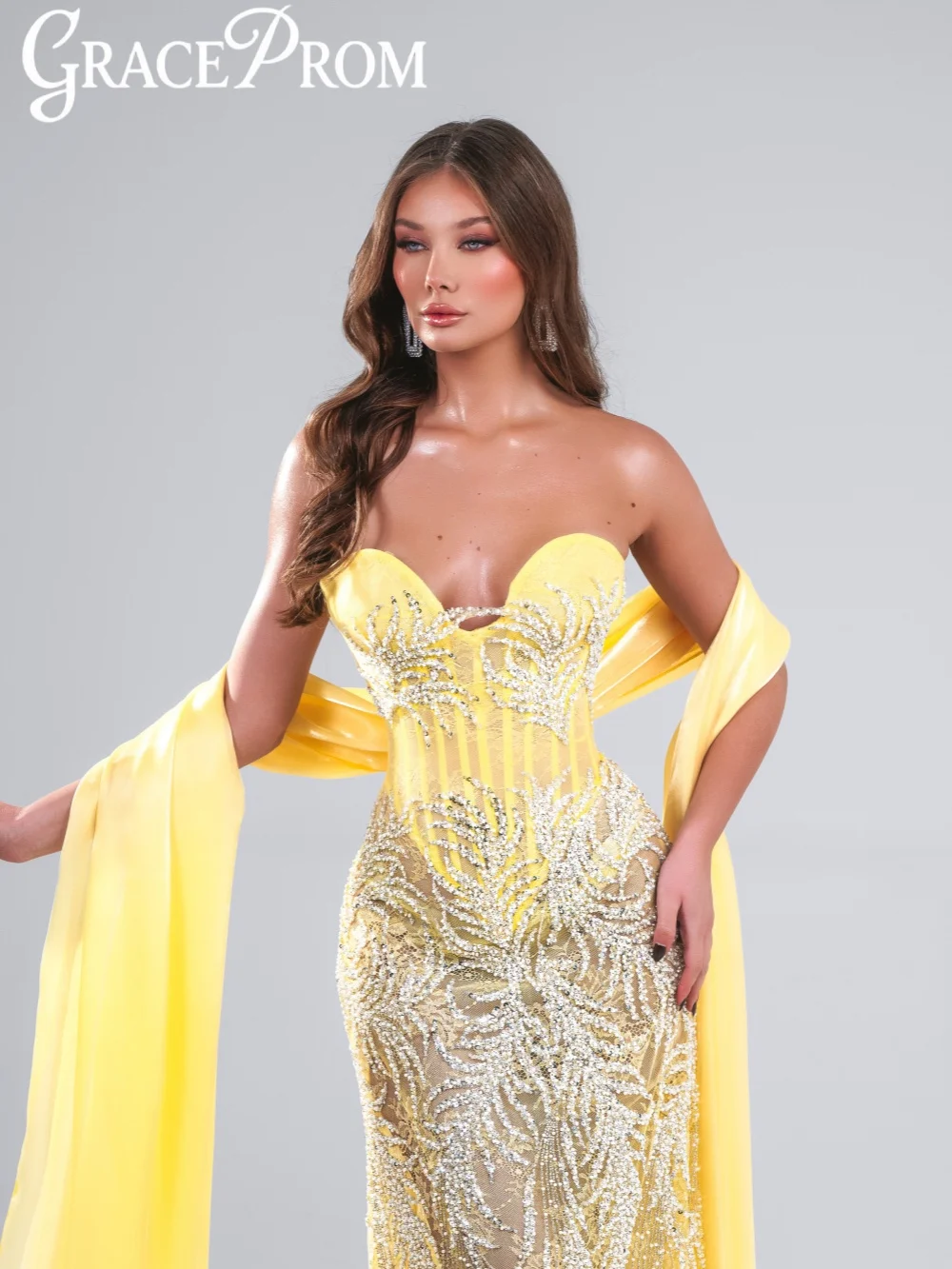 Exquisite Yellow Beaded Lace Evening Dress With Shawl Illusion Elegant Mermaid Long Wedding Party Gown Customized Banquet Gowns
Exquisite Yellow Beaded Lace Evening Dress With Shawl Illusion Elegant Mermaid Long Wedding Party Gown Customized Banquet Gowns
