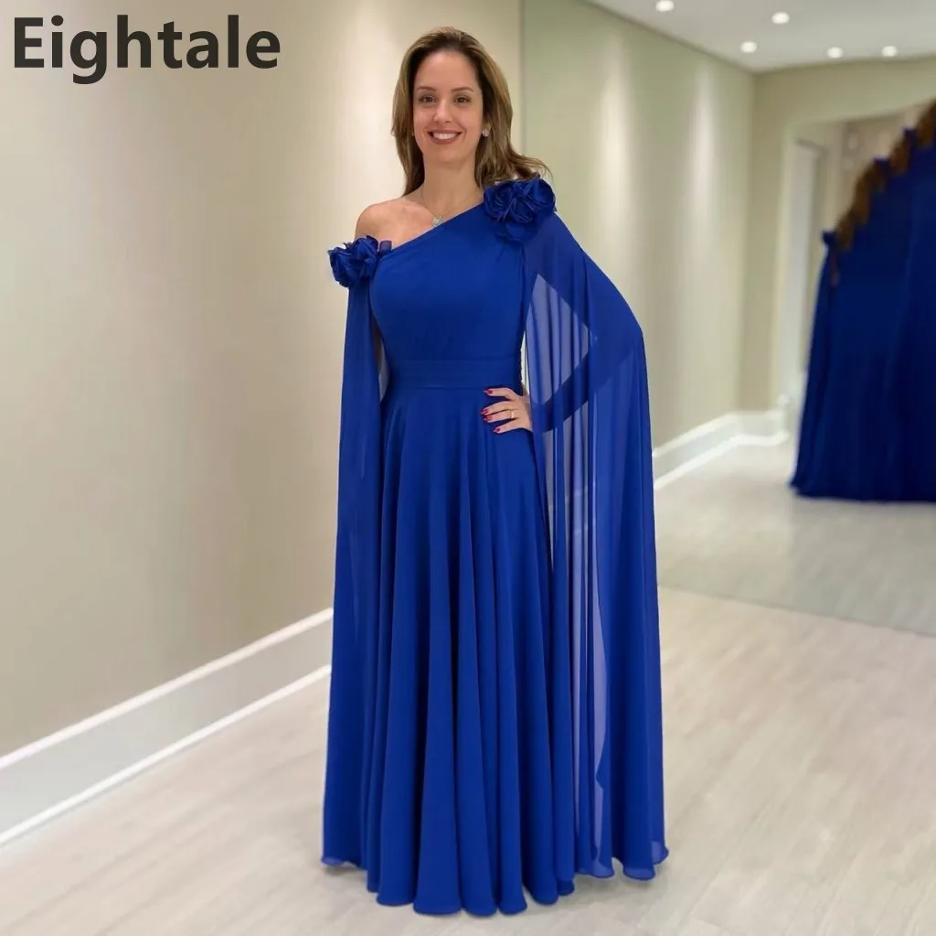 2025 Royal Blue Chiffon Evening Dresses For Wedding Party One Shoulder Cape A Line Formal Prom Dress Dubai Party Gown Customized
2025 Royal Blue Chiffon Evening Dresses For Wedding Party One Shoulder Cape A Line Formal Prom Dress Dubai Party Gown Customized