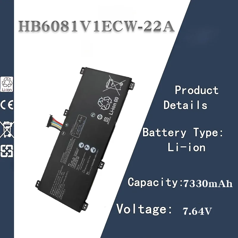 7.64V 7330mAh (56Wh) Long-Lasting Laptop Battery - Replacement for Huawei MagicBook Pro HYLR-WFP9 (HB6081V1ECW-22A)
7.64V 7330mAh (56Wh) Long-Lasting Laptop Battery - Replacement for Huawei MagicBook Pro HYLR-WFP9 (HB6081V1ECW-22A)