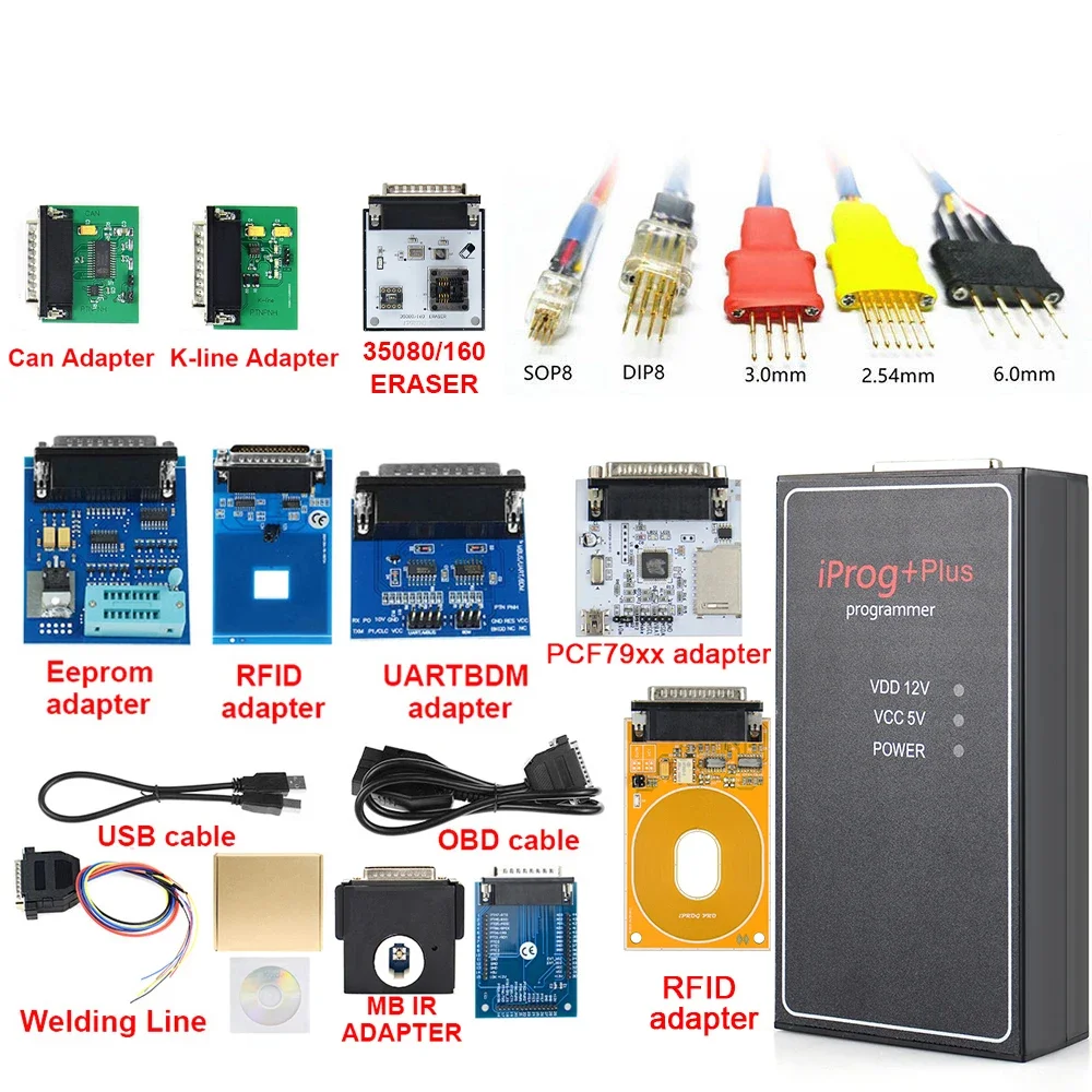 Iprog Plus V85 Full Adapters ECU Programmer Support IMMO/Mileage/Airbag Reset
Iprog Plus V85 Full Adapters ECU Programmer Support IMMO/Mileage/Airbag Reset