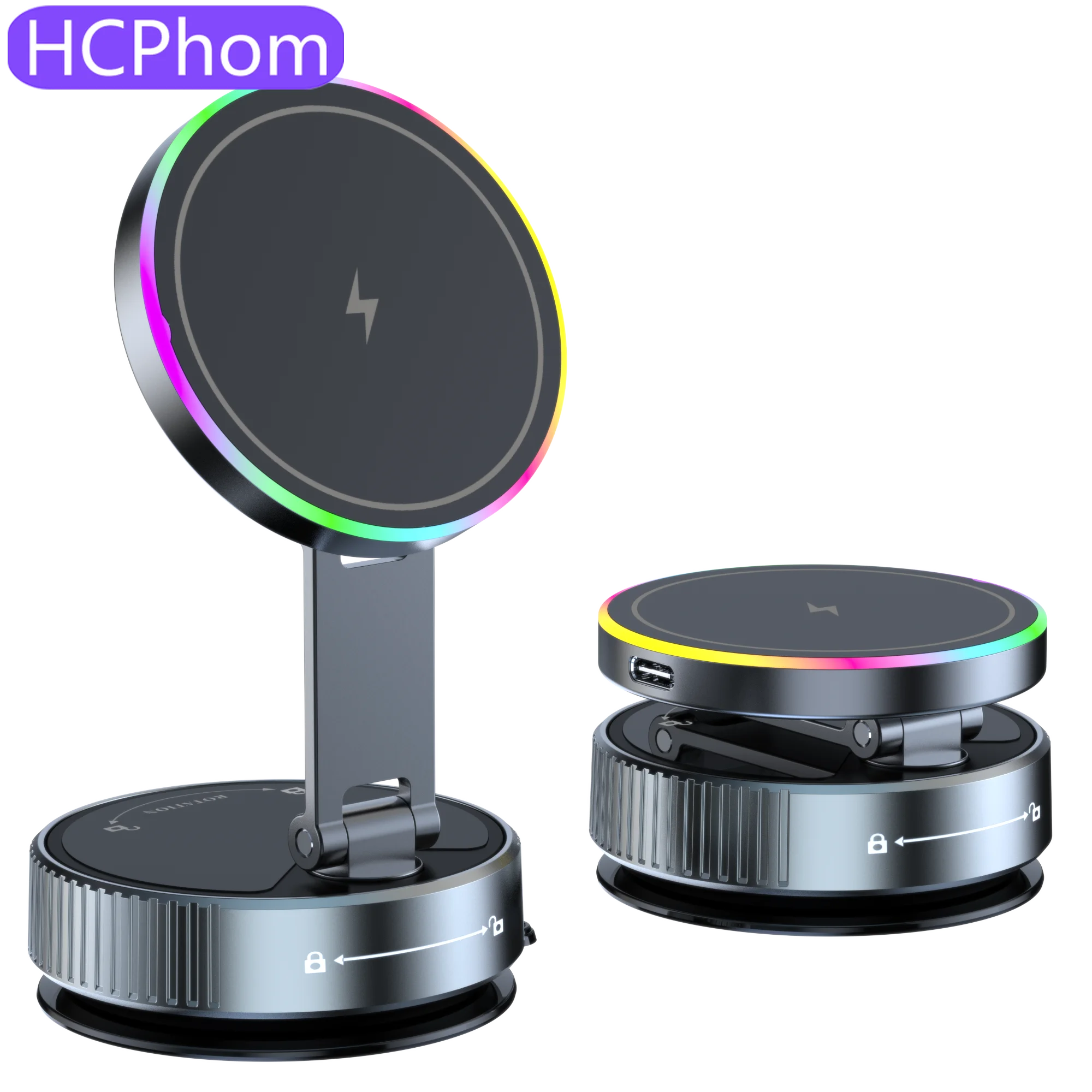 HCPhom K3 Magnetic Adjustable Phone Holder for All Phones, Lightweight Car Dashboard Mount with Wireless Charging Strong Suction 
HCPhom K3 Magnetic Adjustable Phone Holder for All Phones, Lightweight Car Dashboard Mount with Wireless Charging Strong Suction