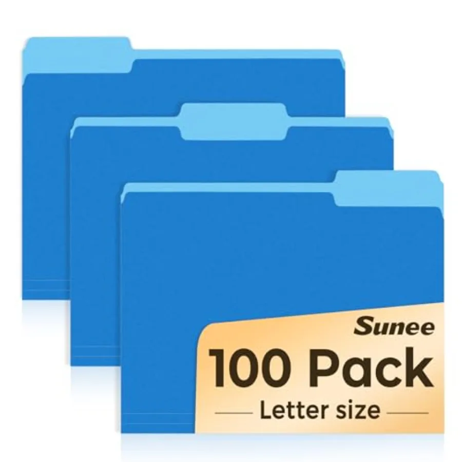 File Folders Letter Size Blue, 100 Pack Manilla Folders 8.5 x 11 1/3-Cut Tabs, Colored File Folders Office Home School for Docu
File Folders Letter Size Blue, 100 Pack Manilla Folders 8.5 x 11 1/3-Cut Tabs, Colored File Folders Office Home School for Docu