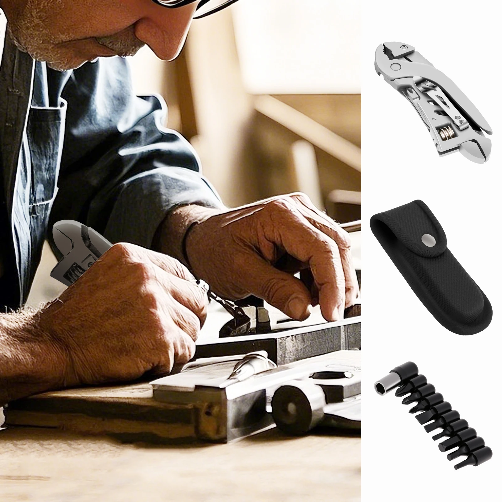 Multitool Wrench Portable Flat Multitool with 7 Tools Pliers Wire Cutter Flat Screwdriver Phillips Screwdriver Wrench Knife for
Multitool Wrench Portable Flat Multitool with 7 Tools Pliers Wire Cutter Flat Screwdriver Phillips Screwdriver Wrench Knife for