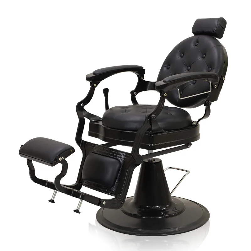 Modern Beauty Salon Furniture Full Black Leather Adjustable Hair Dresser Chair Luxury Round Base Reclining Styling Barber Chair
Modern Beauty Salon Furniture Full Black Leather Adjustable Hair Dresser Chair Luxury Round Base Reclining Styling Barber Chair