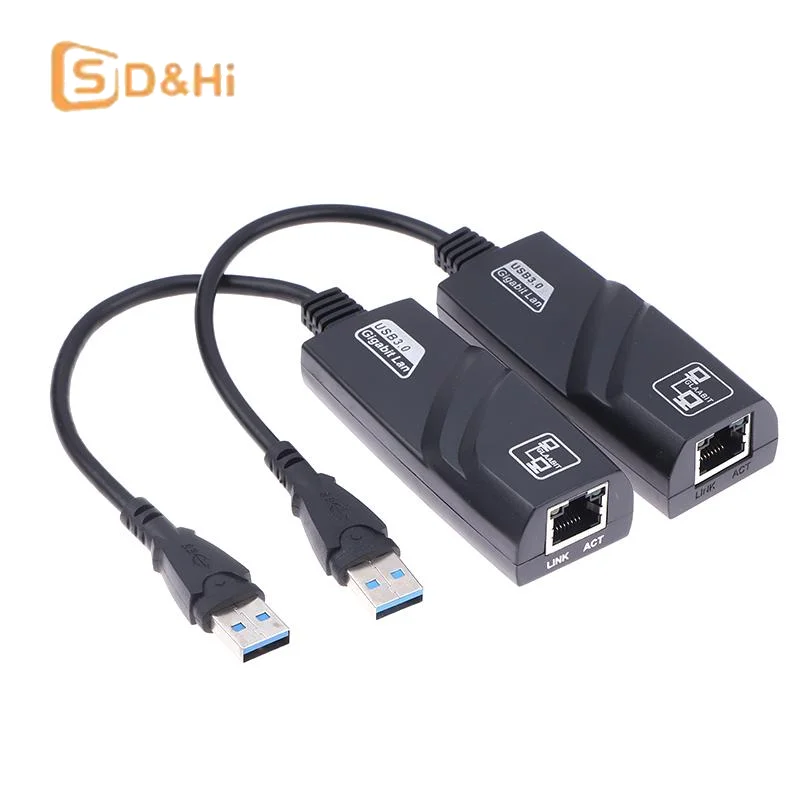 1/2/3PCS/Pack USB3.0 To Rj45 Network Adapter RTL8153 Lan Ethernet Adapter 100/1000Mbps Network Card For Macbook Laptop Win10/11