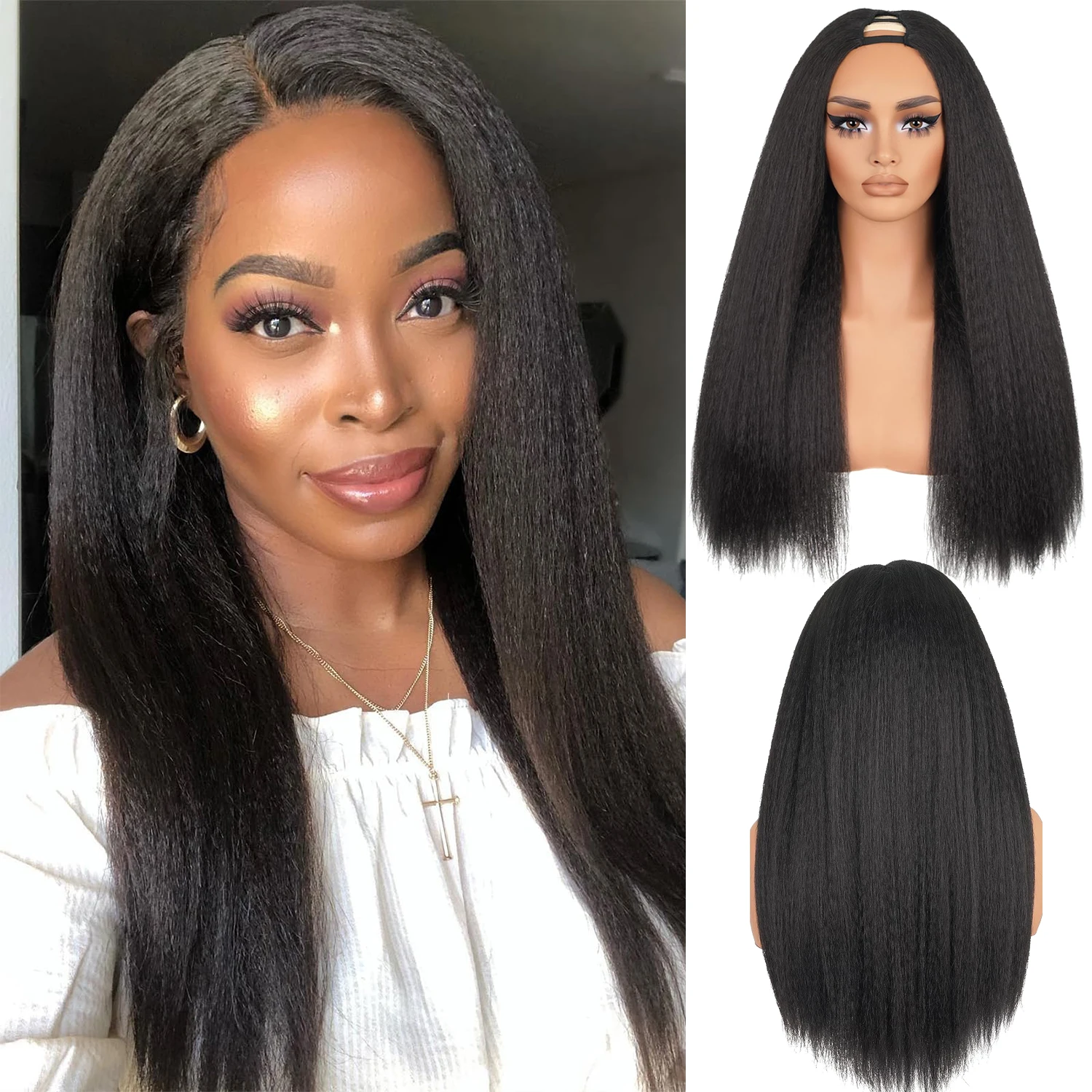 VPart Wig Yaki Straight Hair No Leave Out Glueless Upgraded U Part Wigs for WomenYaki Straight V-part High-temperature synthetic
VPart Wig Yaki Straight Hair No Leave Out Glueless Upgraded U Part Wigs for WomenYaki Straight V-part High-temperature synthetic
