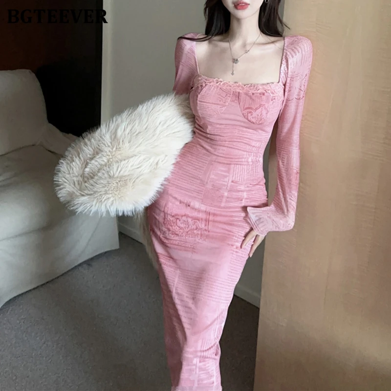 BGTEEVER Fashion Square Collar Lace-up Female Printed Bodycon Dress Elegant Spring Summer Slim Waist Women Package Hip Dress
BGTEEVER Fashion Square Collar Lace-up Female Printed Bodycon Dress Elegant Spring Summer Slim Waist Women Package Hip Dress