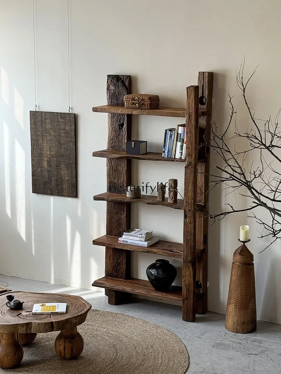 LXwabi-sabi wind bookcase display shelf natural log against the wall retro solid wood floorSSS
LXwabi-sabi wind bookcase display shelf natural log against the wall retro solid wood floorSSS