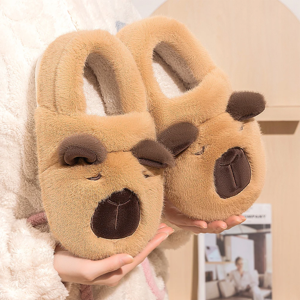 Plush Capybara Slippers Slip-on House Shoes Comfortable Furry Animal Slippers Non-Slip Fuzzy Capybara Slippers for Autumn Winter
Plush Capybara Slippers Slip-on House Shoes Comfortable Furry Animal Slippers Non-Slip Fuzzy Capybara Slippers for Autumn Winter
