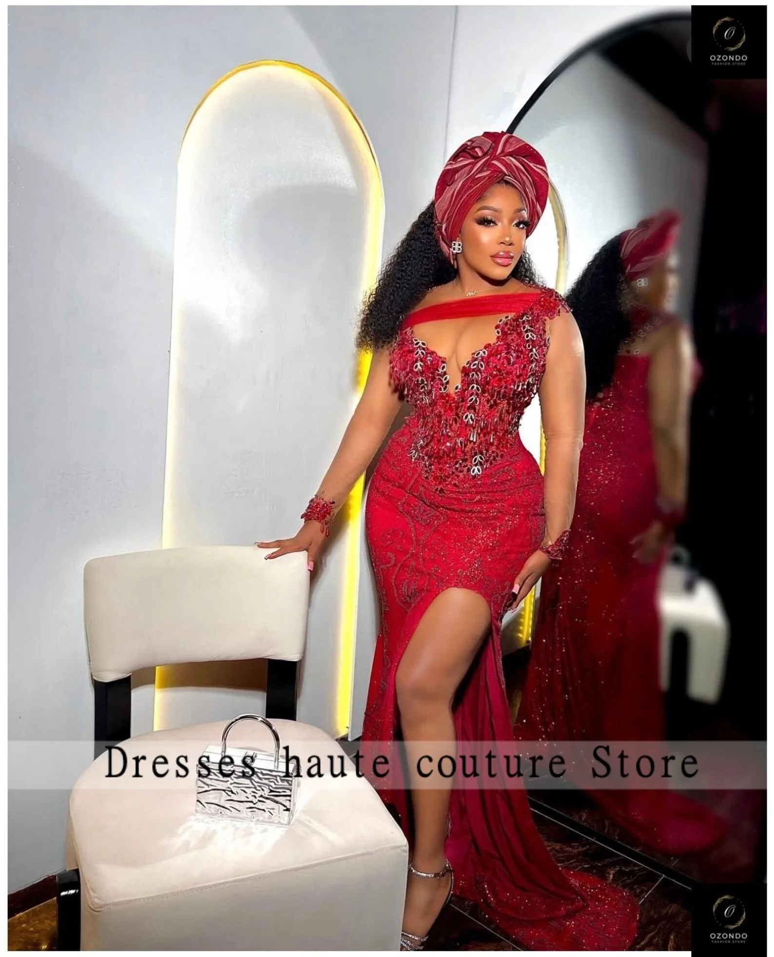 Red Deep Slit Beaded Mermaid Evening Gown 2027 African Women Formal Lace Dress Nigeria Wedding Party Guest Dress Customized
Red Deep Slit Beaded Mermaid Evening Gown 2027 African Women Formal Lace Dress Nigeria Wedding Party Guest Dress Customized
