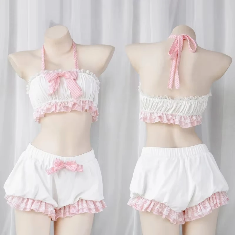 Kawaii Role Play Woman's Costume Bowknot Lace Top Flower Set Lolita Cute Girl Kawaii French Maid Sweet Sexy Girls Pajamas Bikini
Kawaii Role Play Woman's Costume Bowknot Lace Top Flower Set Lolita Cute Girl Kawaii French Maid Sweet Sexy Girls Pajamas Bikini