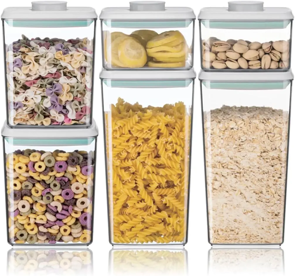 Airtight Food Storage Containers Set 6Pcs Pop Lids Kitchen Pantry Organization BPA-Free Stackable Cereal Flour Sugar 0.5,1.2,1.8qt
Airtight Food Storage Containers Set 6Pcs Pop Lids Kitchen Pantry Organization BPA-Free Stackable Cereal Flour Sugar 0.5,1.2,1.8qt