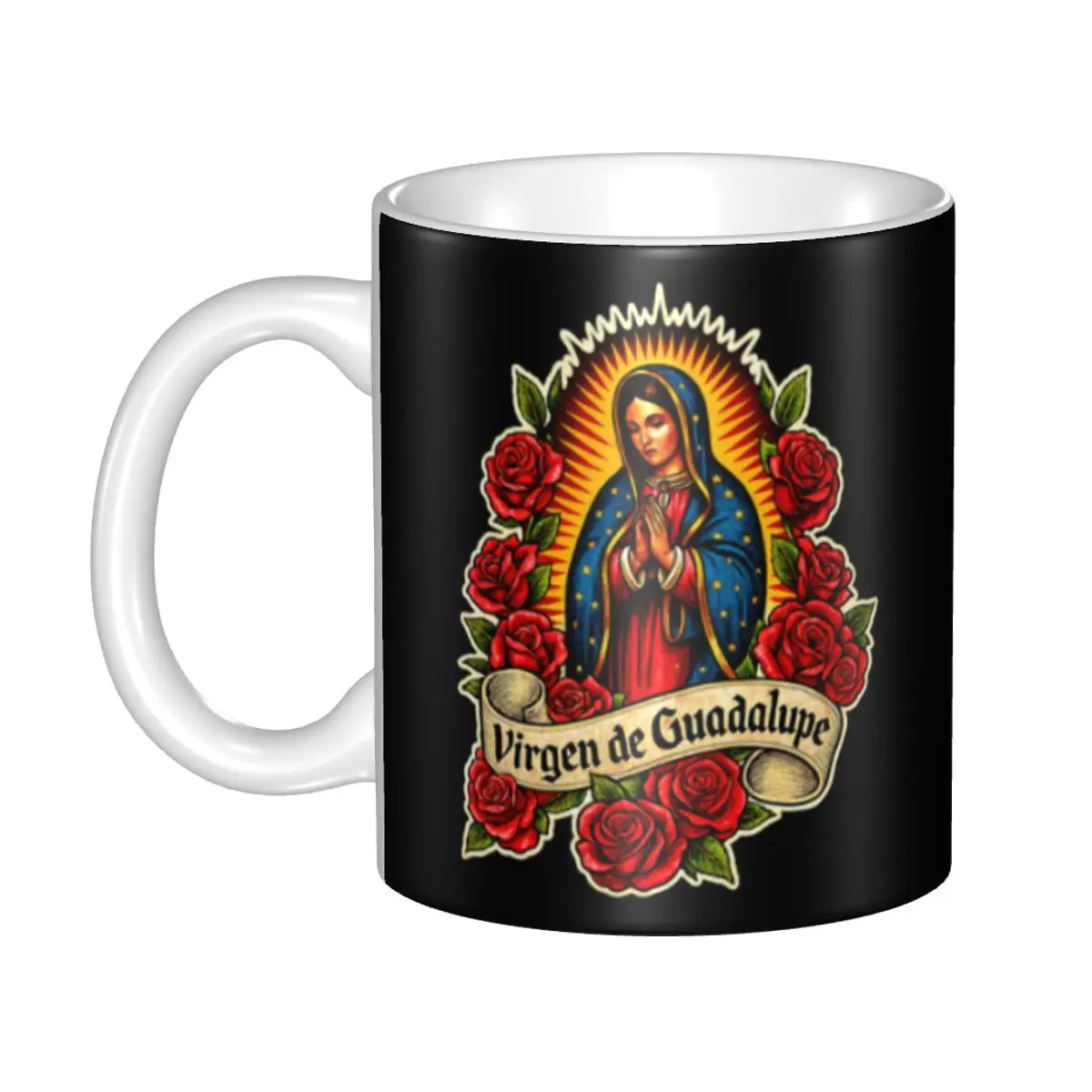 Virgen De Guadalupe Virgin Mary Virgencita Mexican Floral Coffee Mug DIY Customized Ceramic Milk Tea Mug Cup
Virgen De Guadalupe Virgin Mary Virgencita Mexican Floral Coffee Mug DIY Customized Ceramic Milk Tea Mug Cup