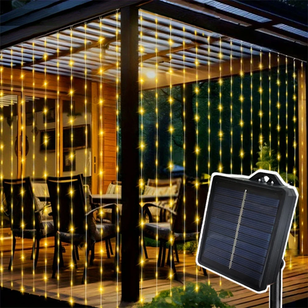 3/6M LED Outdoor Solar Power Curtain Lights String Festoon Wedding Garland EID Mubarak Garden Ramadan Festival Room Decoration
3/6M LED Outdoor Solar Power Curtain Lights String Festoon Wedding Garland EID Mubarak Garden Ramadan Festival Room Decoration