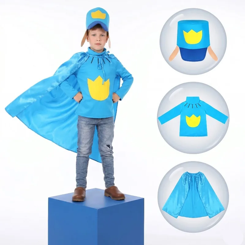 Dog Cosplay Costume Police Dogs Blue Hat Top Cloak Full Set Uniform Role Play Outfit Stage Performance Clothes Theme Party
Dog Cosplay Costume Police Dogs Blue Hat Top Cloak Full Set Uniform Role Play Outfit Stage Performance Clothes Theme Party