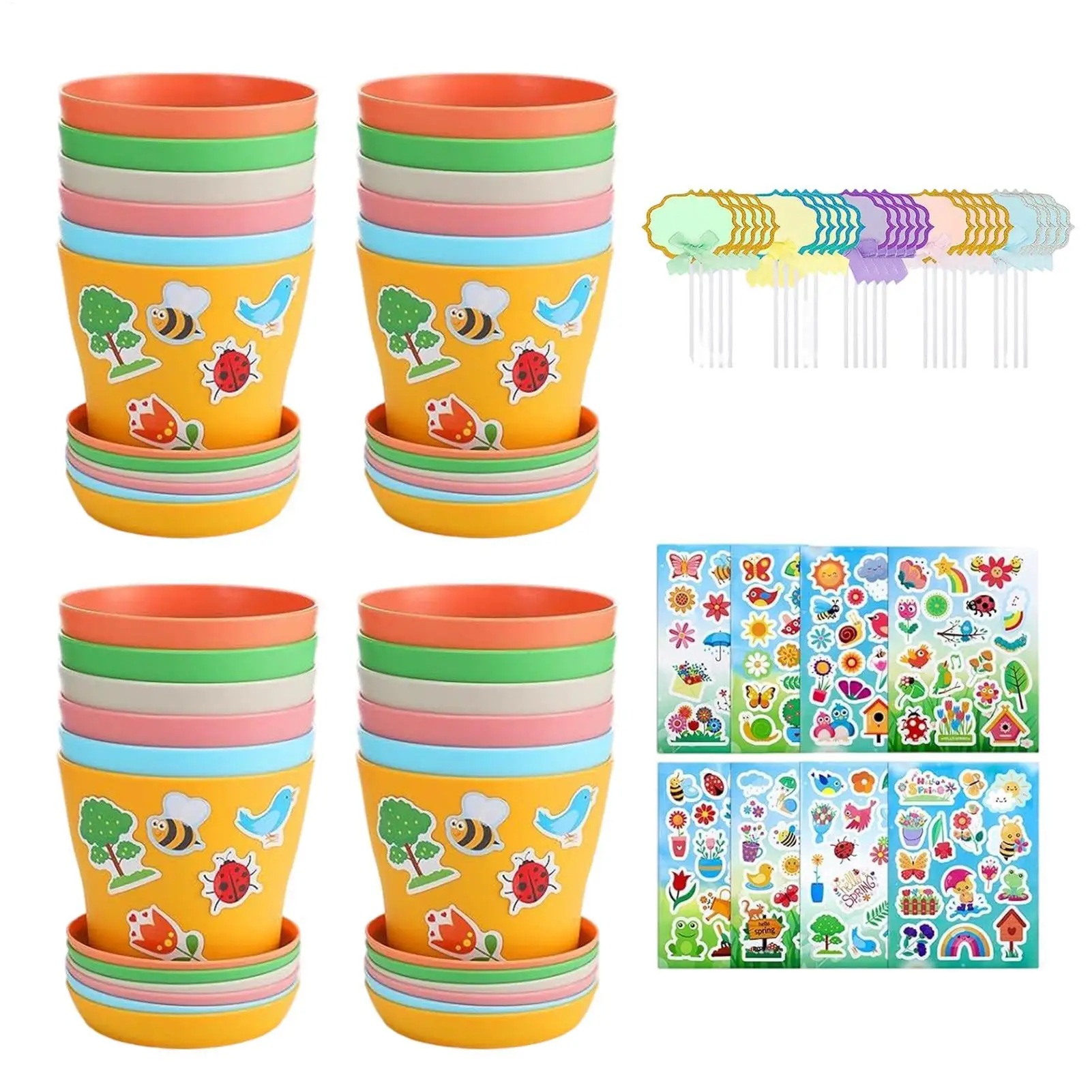 Garden Flower Pot Handmade Set 24 Piece Colorful Garden Pot Craft Kit DIY Educational Colorful Party Favors For Kids Aged 4+
Garden Flower Pot Handmade Set 24 Piece Colorful Garden Pot Craft Kit DIY Educational Colorful Party Favors For Kids Aged 4+