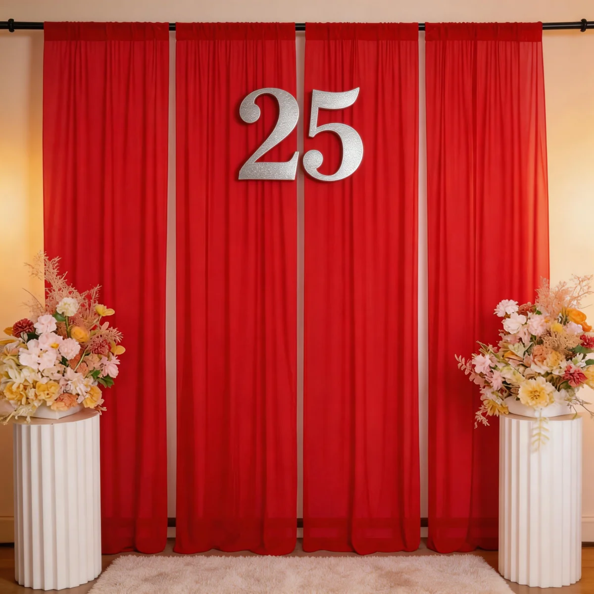 6 Panels-5ft×10ft Red Chiffon Backdrop Curtains Photo Drapes Sheer Free Fabric Backdrop Curtain for Wedding Birthday Party Baby
6 Panels-5ft×10ft Red Chiffon Backdrop Curtains Photo Drapes Sheer Free Fabric Backdrop Curtain for Wedding Birthday Party Baby
