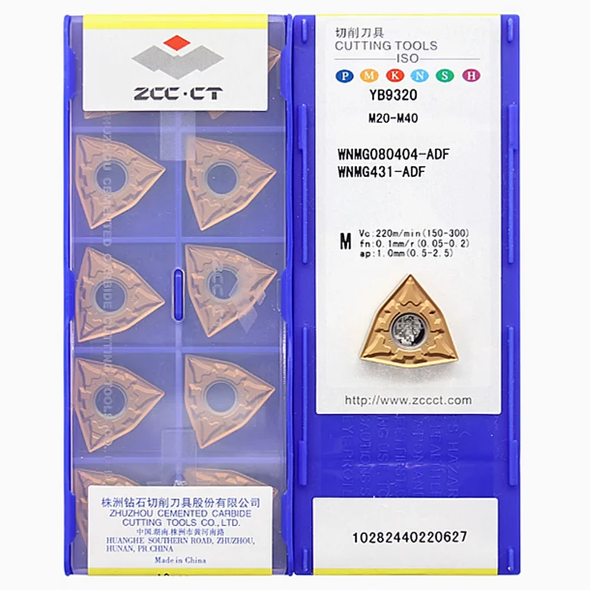 WNMG080404-ADF YB9320/WNMG080408-ADF YB9320/WNMG080412-ADF YB9320 ZCC.CT CNC blade carbide inserts turning tools 10pcs/box
WNMG080404-ADF YB9320/WNMG080408-ADF YB9320/WNMG080412-ADF YB9320 ZCC.CT CNC blade carbide inserts turning tools 10pcs/box