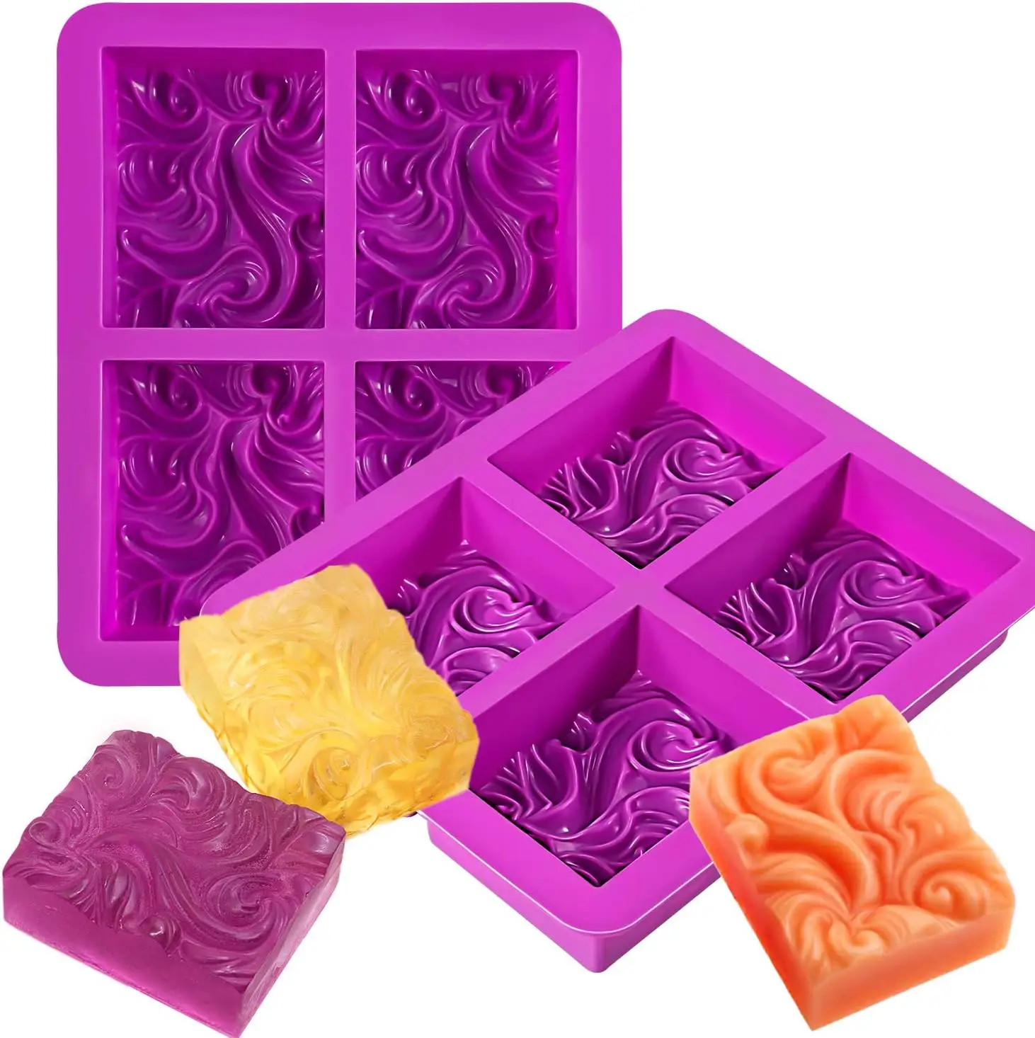 4-Cavity Ocean Wave Silicone Soap Mold, DIY Sea Wave Cake & Jelly Mold, Non-Stick & Flexible for Easy Release
4-Cavity Ocean Wave Silicone Soap Mold, DIY Sea Wave Cake & Jelly Mold, Non-Stick & Flexible for Easy Release