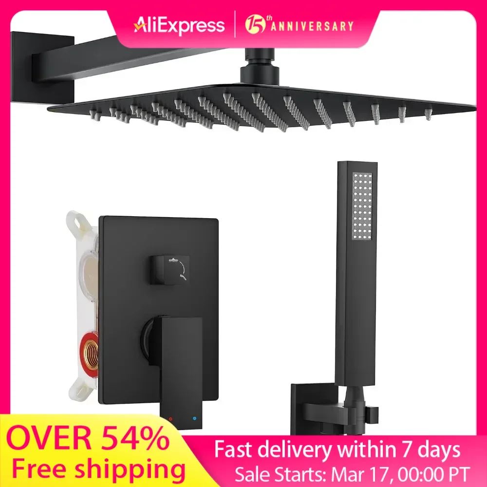 Shower Head Set, High-Pressure Rainfall Showerhead with Handheld Spray Combo, Shower Faucet Include Shower Valve and Trim Kit
Shower Head Set, High-Pressure Rainfall Showerhead with Handheld Spray Combo, Shower Faucet Include Shower Valve and Trim Kit