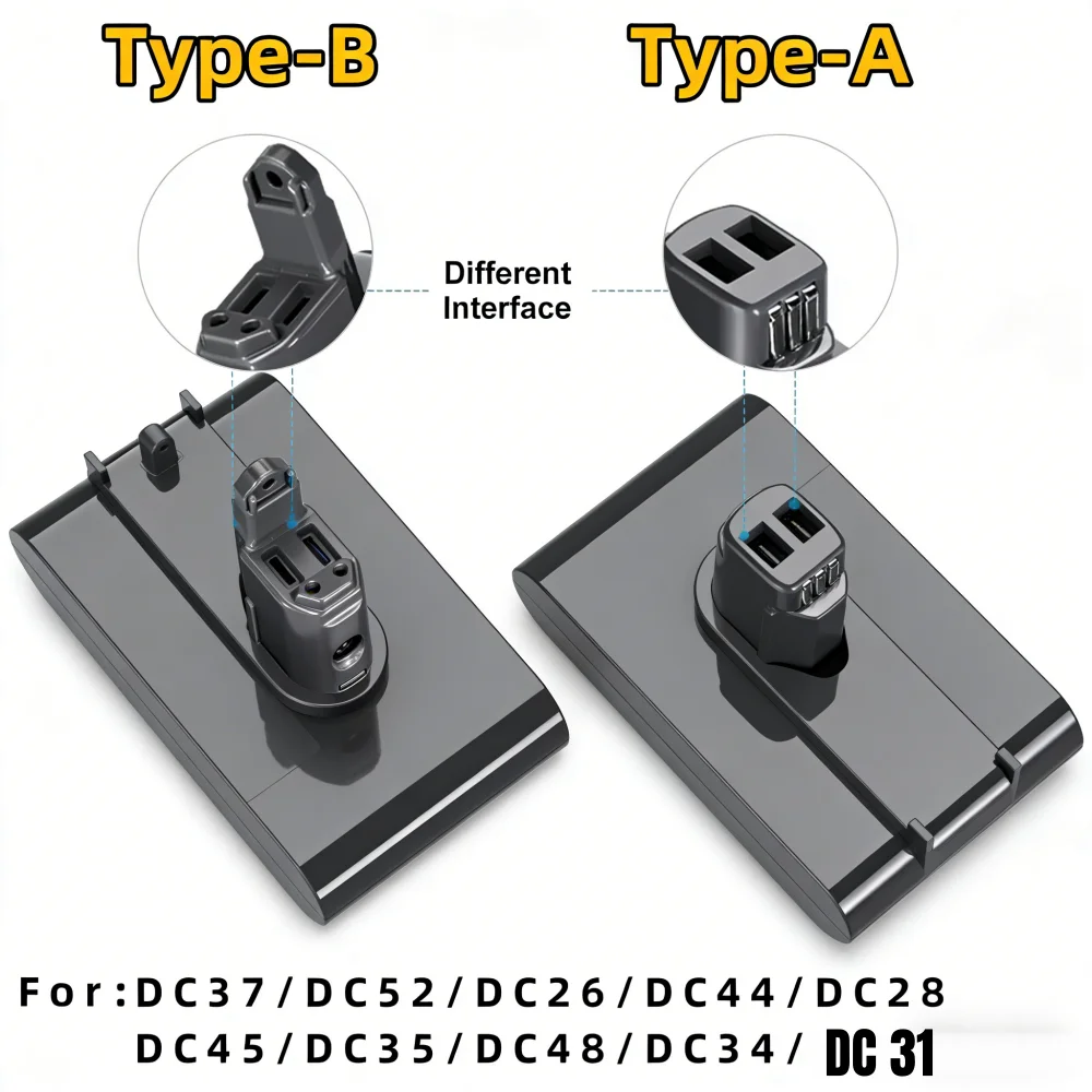 6000mAh For Dyson vacuum cleaner series battery A/B type suitable for DC35, DC45, DC31, DC34, DC44, DC31, Animal 22.2V
6000mAh For Dyson vacuum cleaner series battery A/B type suitable for DC35, DC45, DC31, DC34, DC44, DC31, Animal 22.2V