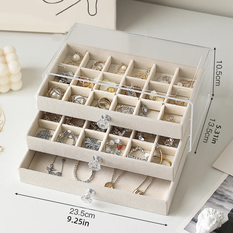 Velvet-Layered Jewelry Organizer Premium Stackable Storage Box for Necklaces, Bracelets, Earrings & Rings
Velvet-Layered Jewelry Organizer Premium Stackable Storage Box for Necklaces, Bracelets, Earrings & Rings