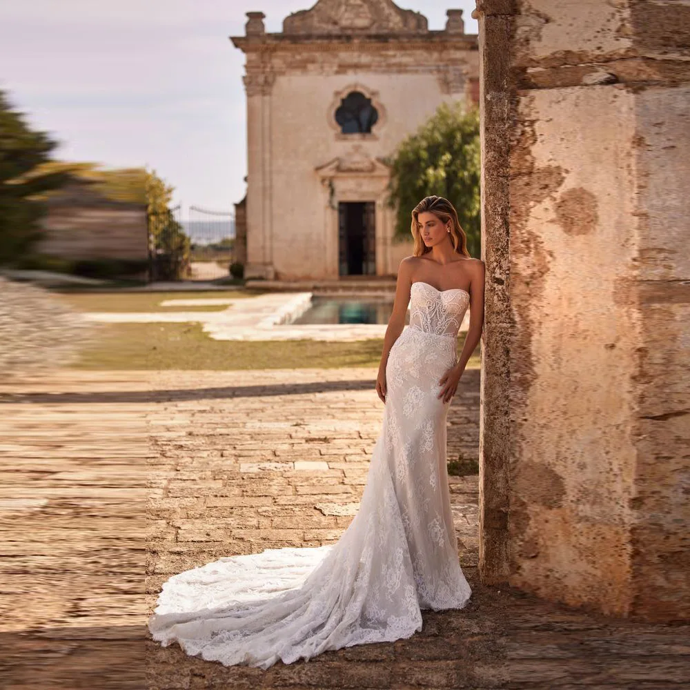 Customized Sexy Wedding Dress Sweetheart Lace Pearls Mermaid Bridal Bride Gowns Court Train Vestidos De Noiva Robe Mariage
Customized Sexy Wedding Dress Sweetheart Lace Pearls Mermaid Bridal Bride Gowns Court Train Vestidos De Noiva Robe Mariage