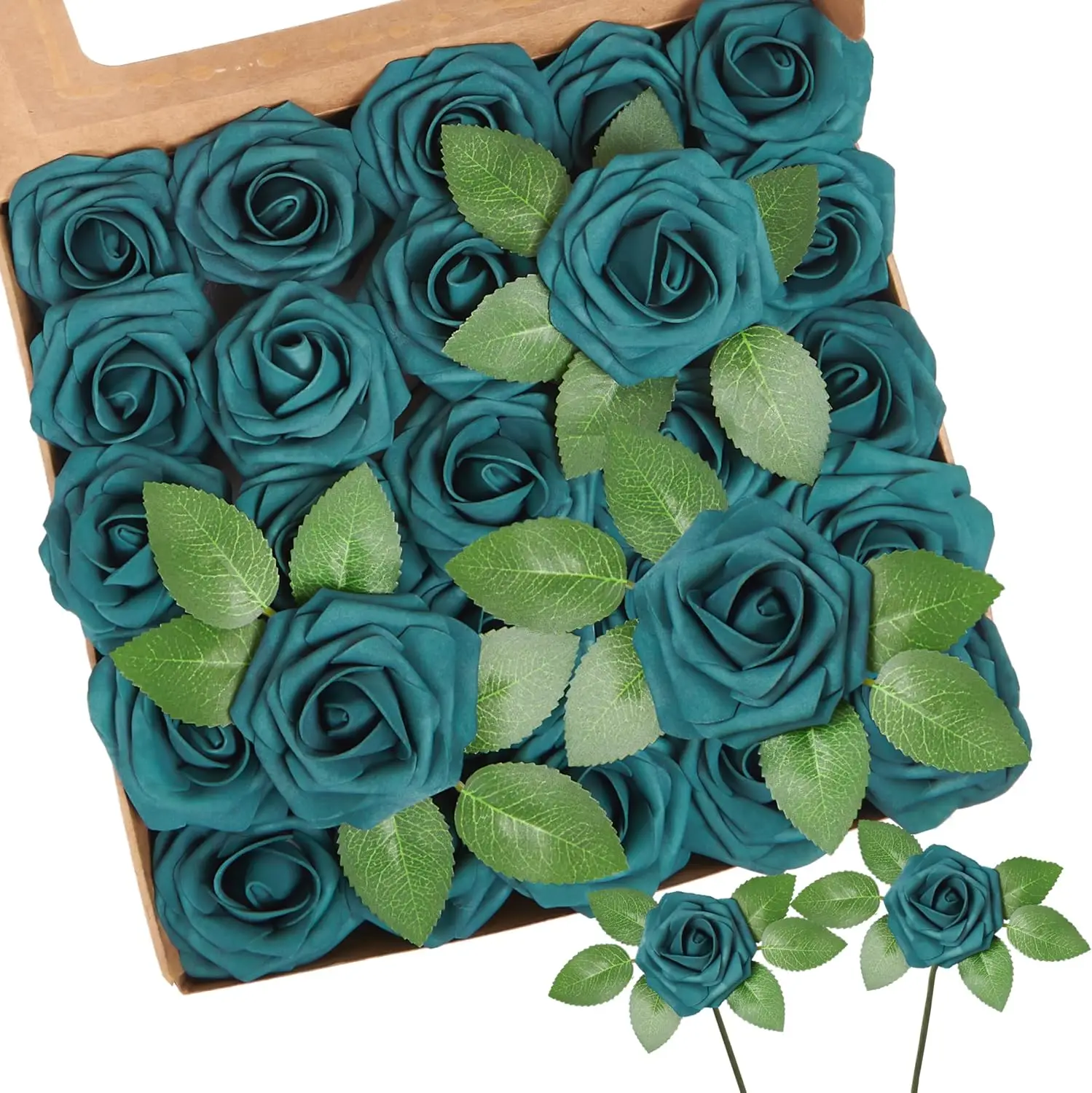 50pcs Dark Teal Artificial Roses for DIY Wedding Bouquets Centerpieces with Stems
50pcs Dark Teal Artificial Roses for DIY Wedding Bouquets Centerpieces with Stems
