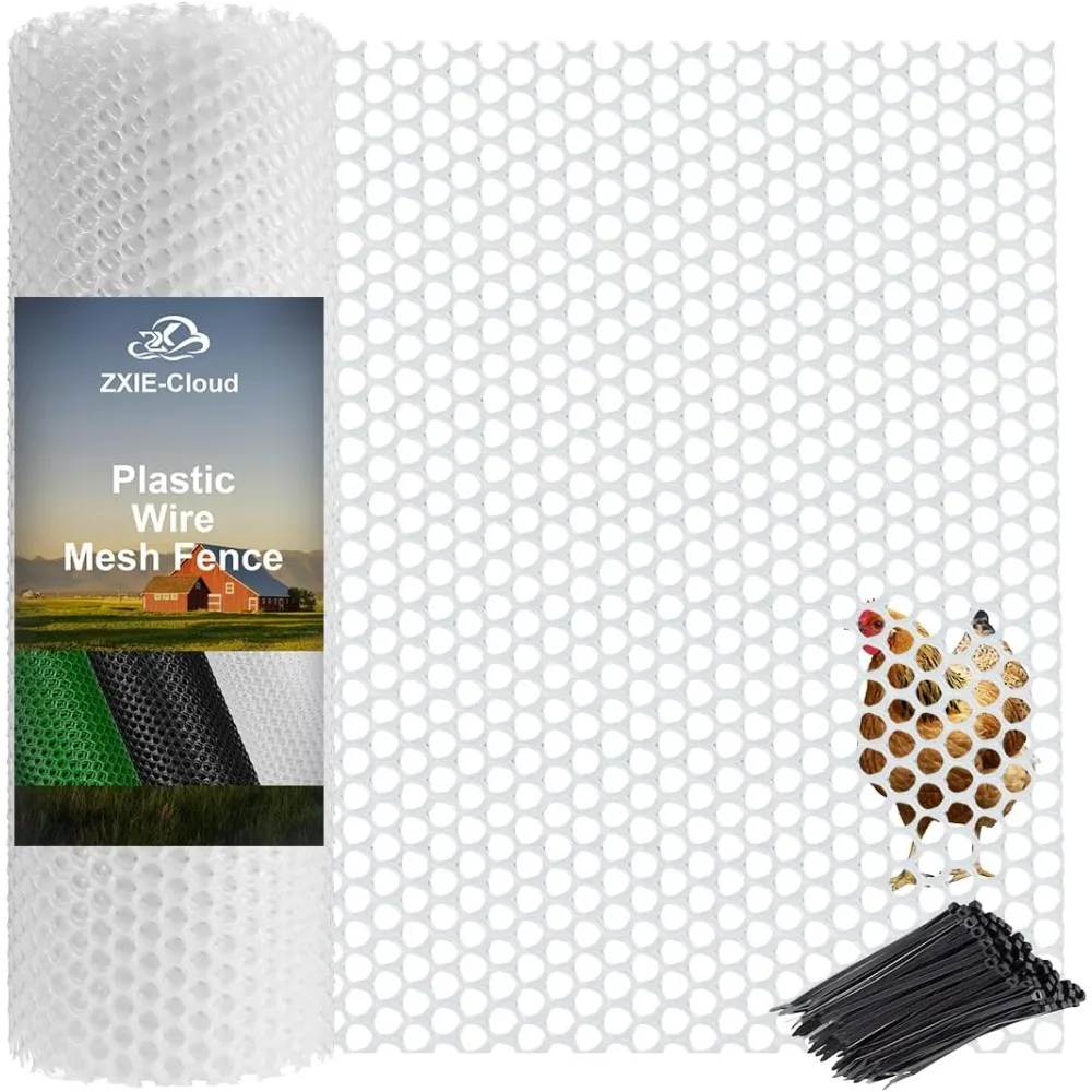 Plastic Chicken Wire Mesh Fence,Plastic Chicken Wire Roll 16in x 10ft,Garden Netting Fencing Barrier for Poultry, Animals, Pets and Balcony(White)
Plastic Chicken Wire Mesh Fence,Plastic Chicken Wire Roll 16in x 10ft,Garden Netting Fencing Barrier for Poultry, Animals, Pets and Balcony(White)