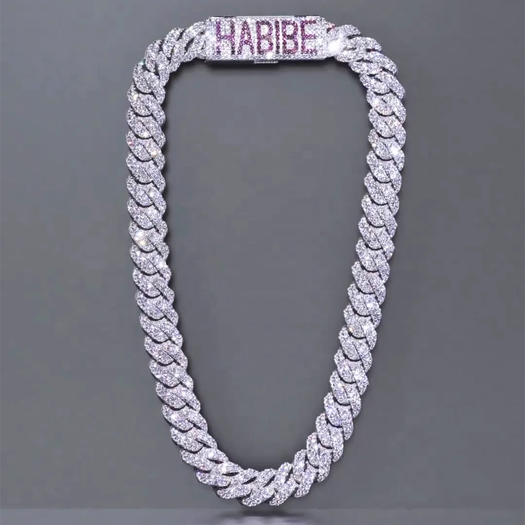 Hip Hop Jewelry Custom Clasp Iced Out Miami Moissanite Chain Link Cuban 925 Sterling Silver Necklaces CHRISTIAN Hiphop Round
Hip Hop Jewelry Custom Clasp Iced Out Miami Moissanite Chain Link Cuban 925 Sterling Silver Necklaces CHRISTIAN Hiphop Round