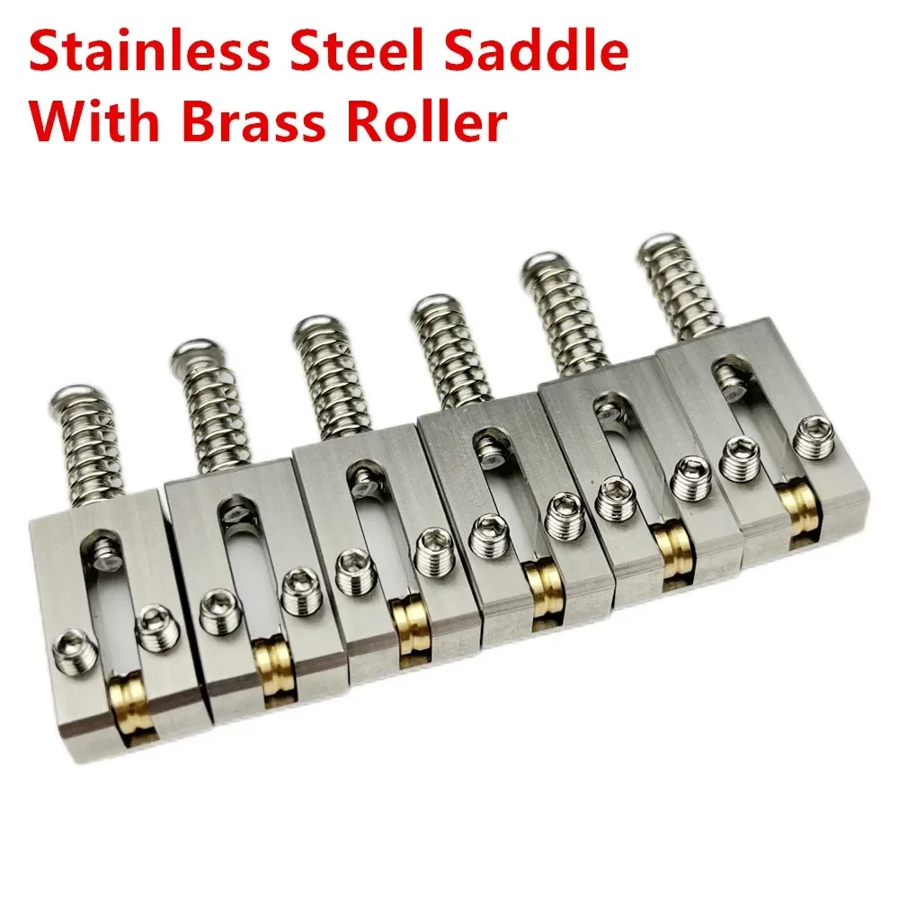 6Pcs Stainless Steel Roller Saddles With Brass Rollers for Str/at TL Electric Guitar Tremolo Bridge
6Pcs Stainless Steel Roller Saddles With Brass Rollers for Str/at TL Electric Guitar Tremolo Bridge