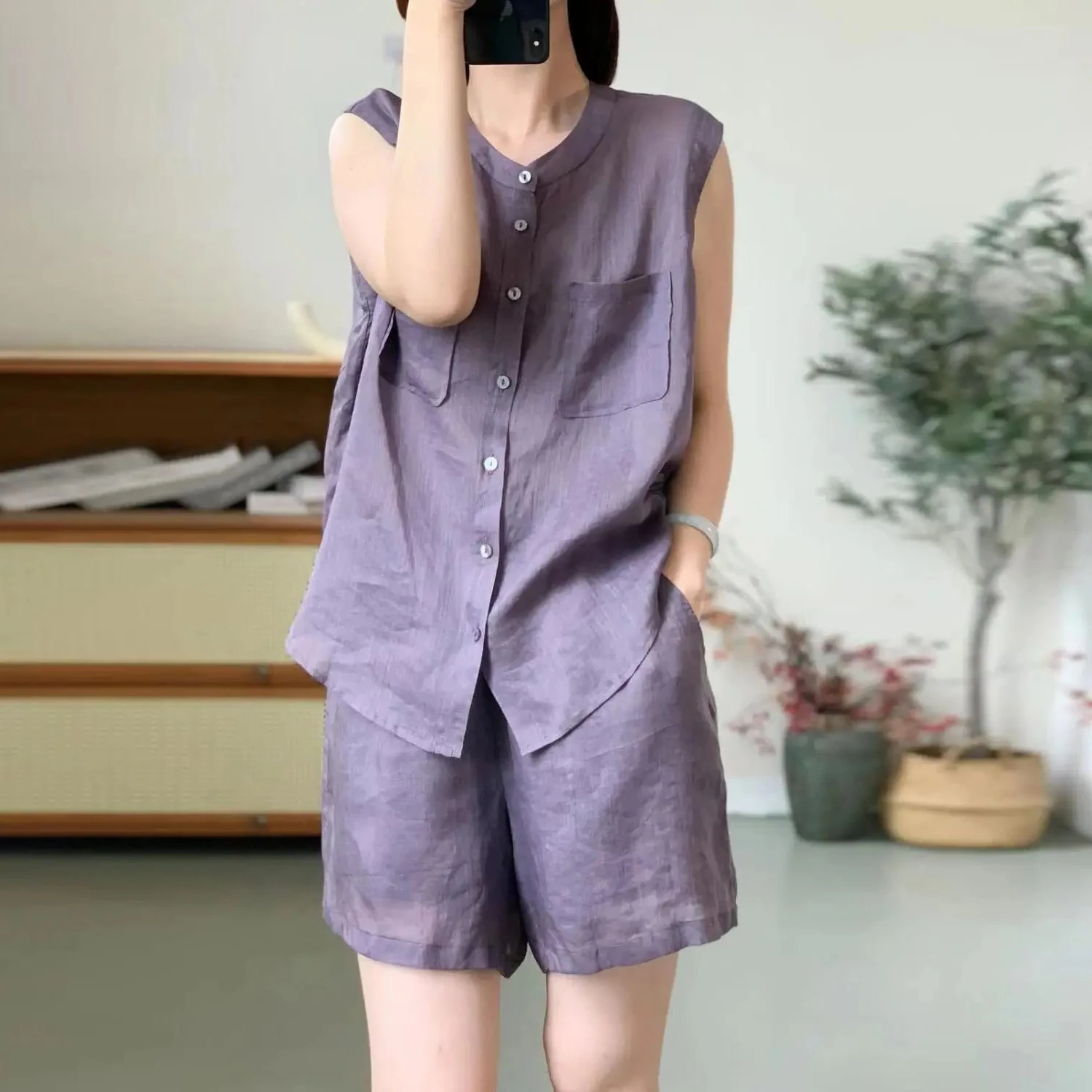 With Jacket Purple Sleeveless Woman Shorts Plain Novelty In Trends Ensembles Complete Two Luxury Short Sets for Women 2 Pieces
With Jacket Purple Sleeveless Woman Shorts Plain Novelty In Trends Ensembles Complete Two Luxury Short Sets for Women 2 Pieces