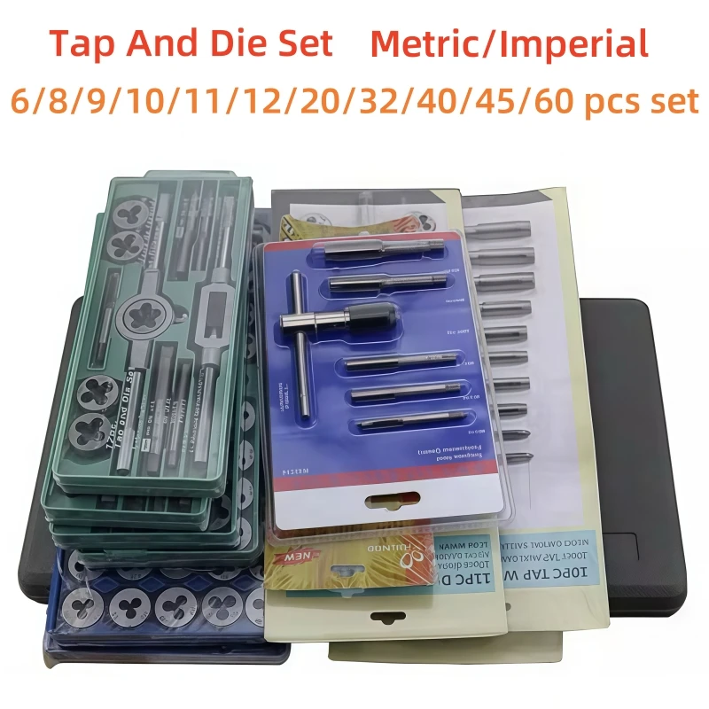Multifunction Tap and Die Set 6/8/9/10/11/12/20/32/40/45/60 Suit Screw Taps Wrench Hand Use Drill Bits Threading Hardware Tools
Multifunction Tap and Die Set 6/8/9/10/11/12/20/32/40/45/60 Suit Screw Taps Wrench Hand Use Drill Bits Threading Hardware Tools