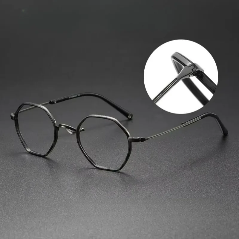 Japanese Handmade Hexagon Men Glasses Frame Pure Titanium Ultralight Women Vintage Brand Design Eyeglasses Spectacles Gafas
Japanese Handmade Hexagon Men Glasses Frame Pure Titanium Ultralight Women Vintage Brand Design Eyeglasses Spectacles Gafas