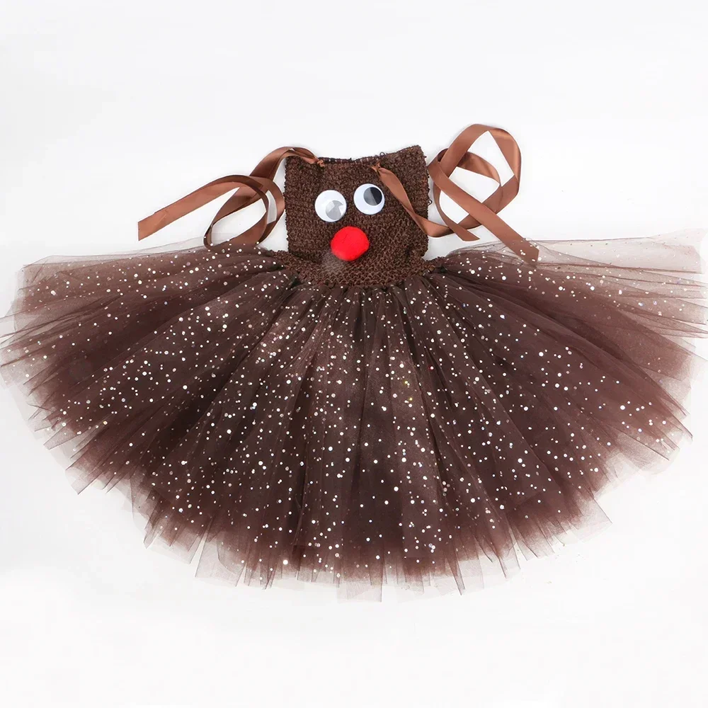 Rudolph Red Nosed Reindeer Costume for Girls Christmas Tutu Dress Glitter Brown Deer Princess Dress Baby Kids Xmas Party Clothes
Rudolph Red Nosed Reindeer Costume for Girls Christmas Tutu Dress Glitter Brown Deer Princess Dress Baby Kids Xmas Party Clothes