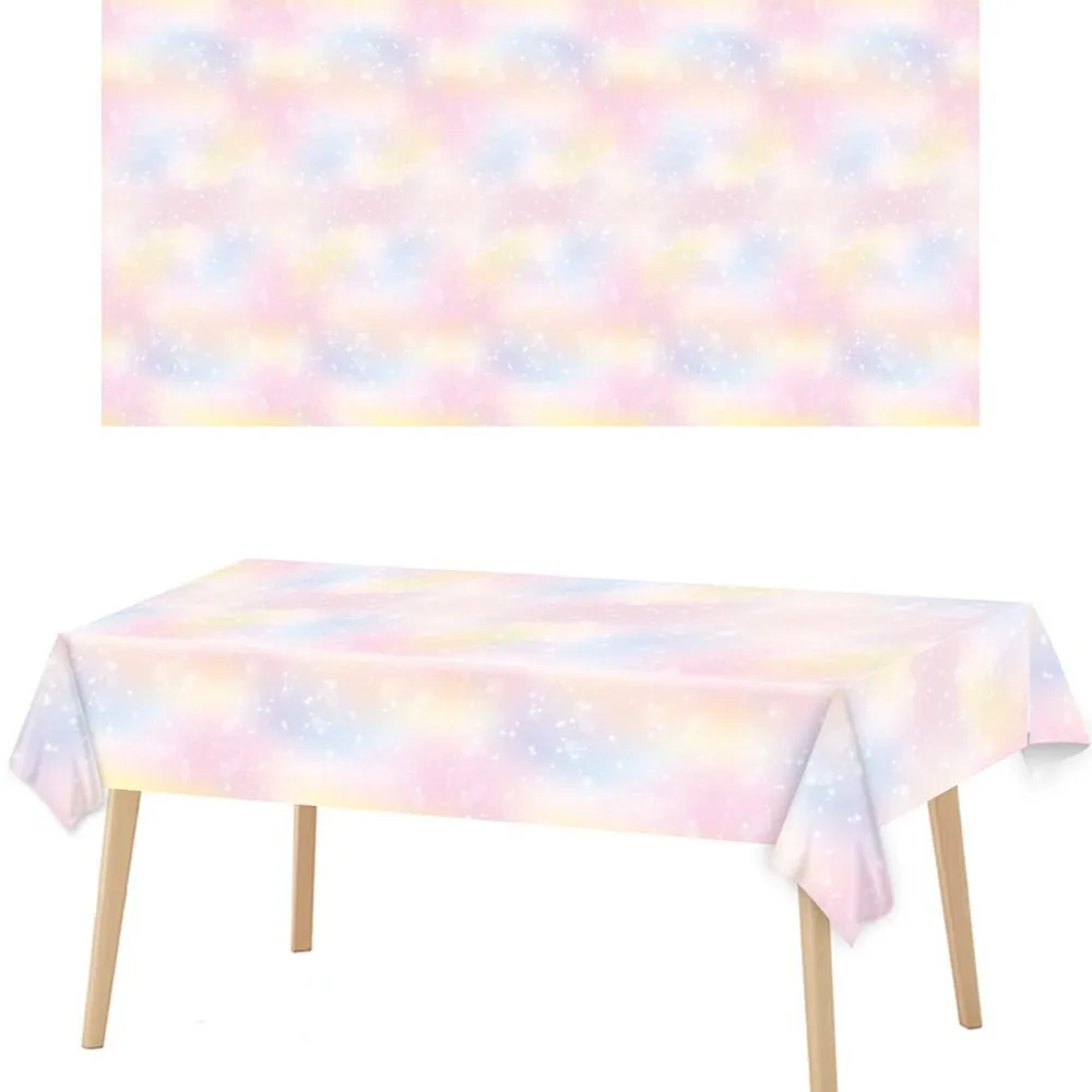 137*274cm Rainbow Tablecloth Pink Girls Birthday Wedding Party Decorations Disposable Plastic Table Cloth Baby Shower Supplies
137*274cm Rainbow Tablecloth Pink Girls Birthday Wedding Party Decorations Disposable Plastic Table Cloth Baby Shower Supplies
