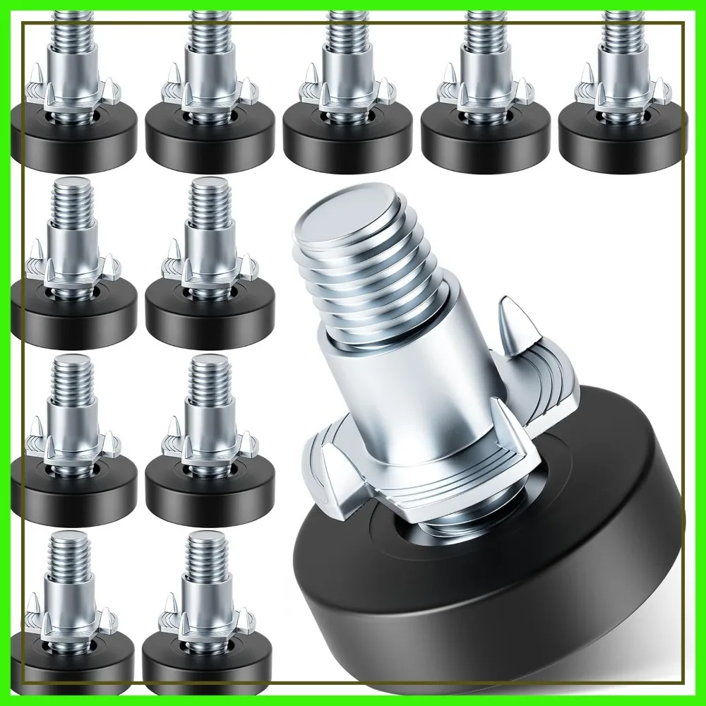 12 PCS Furniture Leveling Feet with T-Nuts, 1/4"-20 UNC Thread Adjustable Levelers for Desk, Chair, Cabinet Legs
12 PCS Furniture Leveling Feet with T-Nuts, 1/4"-20 UNC Thread Adjustable Levelers for Desk, Chair, Cabinet Legs