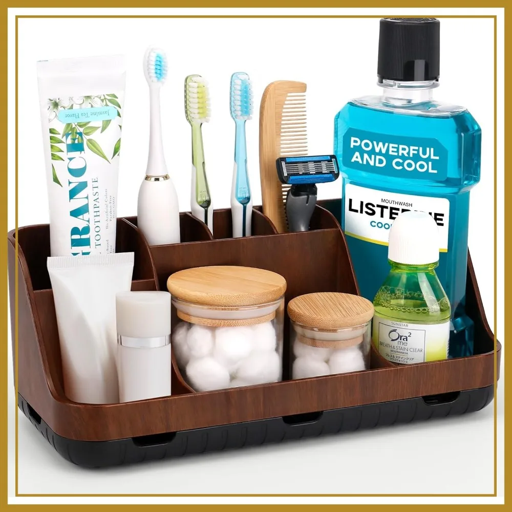 Wood Toothbrush Holders for Bathroom Countertop - Detachable 7 Slots, Wooden Bathroom Sink Storage Organizer Caddy Tray
Wood Toothbrush Holders for Bathroom Countertop - Detachable 7 Slots, Wooden Bathroom Sink Storage Organizer Caddy Tray