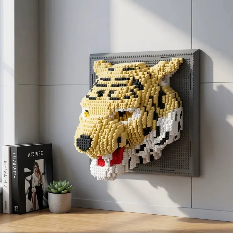 Highly Detailed Adult Wall Art Tiger Head Building Block Set, Animal Model Micro-Particle Building Blocks for Home Decoration or Desktop Display, Creative Gift, Suitable for Teenagers Aged 14 and Above, (2267 Pieces) Suitable for Halloween, Christmas, Eas
Highly Detailed Adult Wall Art Tiger Head Building Block Set, Animal Model Micro-Particle Building Blocks for Home Decoration or Desktop Display, Creative Gift, Suitable for Teenagers Aged 14 and Above, (2267 Pieces) Suitable for Halloween, Christmas, Eas