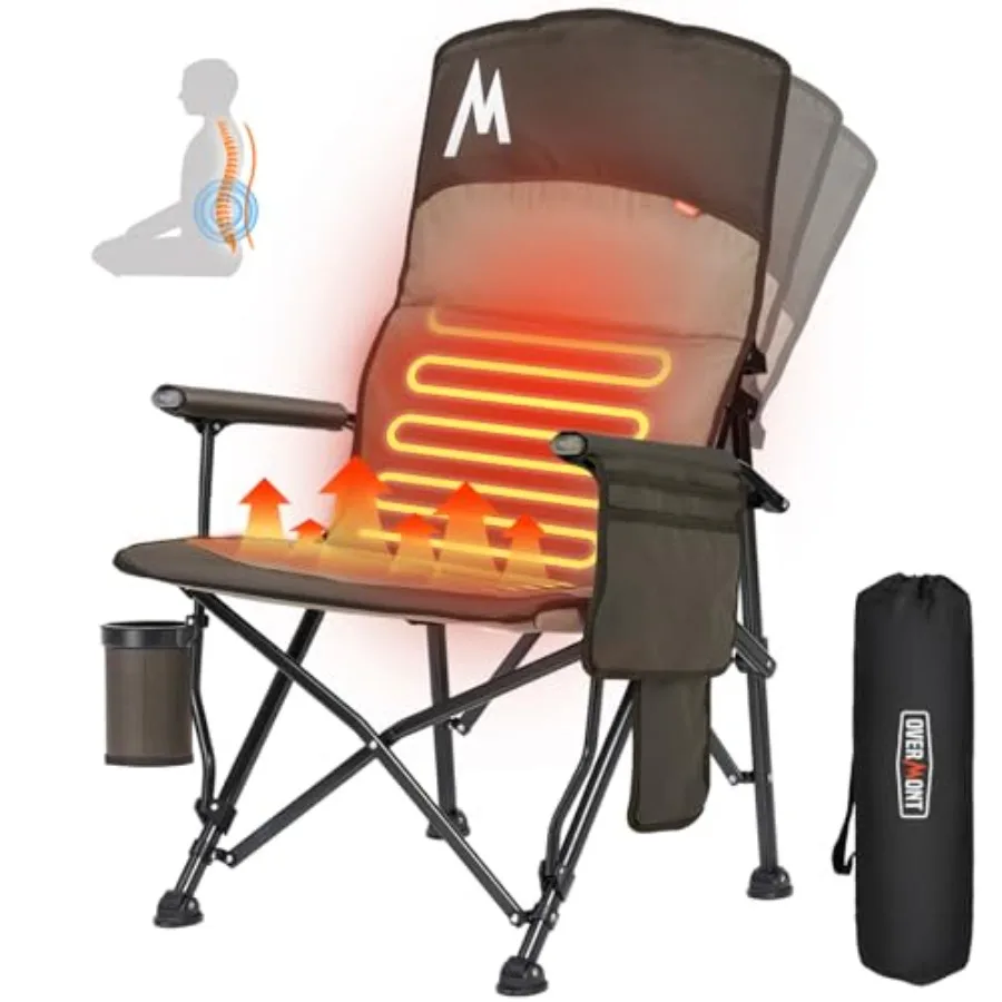 Heated Camping Chair with High Back for Outdoor Use - Heavy Duty Steel Frame Black Color - 3 Heat Levels 2-Zone Separate Heatin
Heated Camping Chair with High Back for Outdoor Use - Heavy Duty Steel Frame Black Color - 3 Heat Levels 2-Zone Separate Heatin