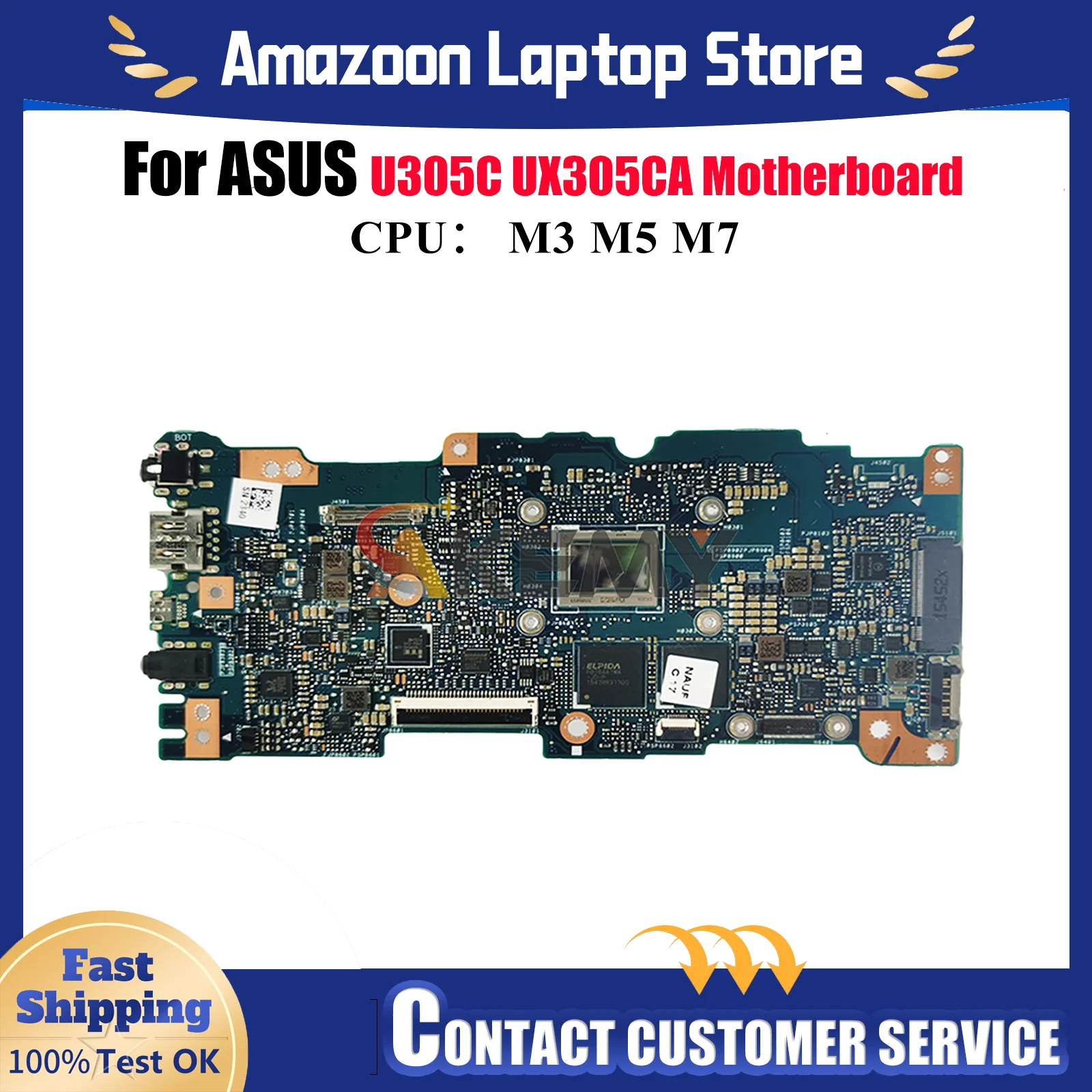 UX305CA Laptop Motherboard For ASUS ZenBook UX305C UX305CA U305C Notebook Mainboard With M3 M5 M7 CPU 100% tests OK fast ship
UX305CA Laptop Motherboard For ASUS ZenBook UX305C UX305CA U305C Notebook Mainboard With M3 M5 M7 CPU 100% tests OK fast ship