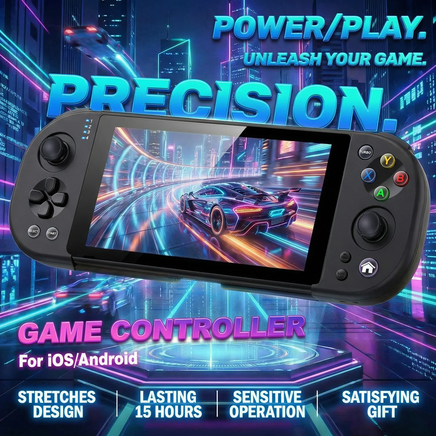 Portable Stretch Gaming Controller Mobile Gamepad Hall Effect Stretching Handle Stick for IOS & Android Type-C Games Controller
Portable Stretch Gaming Controller Mobile Gamepad Hall Effect Stretching Handle Stick for IOS & Android Type-C Games Controller